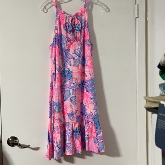 Lilly Pulitzer Carolane Dress Style: Pink Isle snappy turtle LPBOX2-26 - Picture 3 of 11